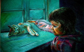 Кот поёт, глаза прищуря...